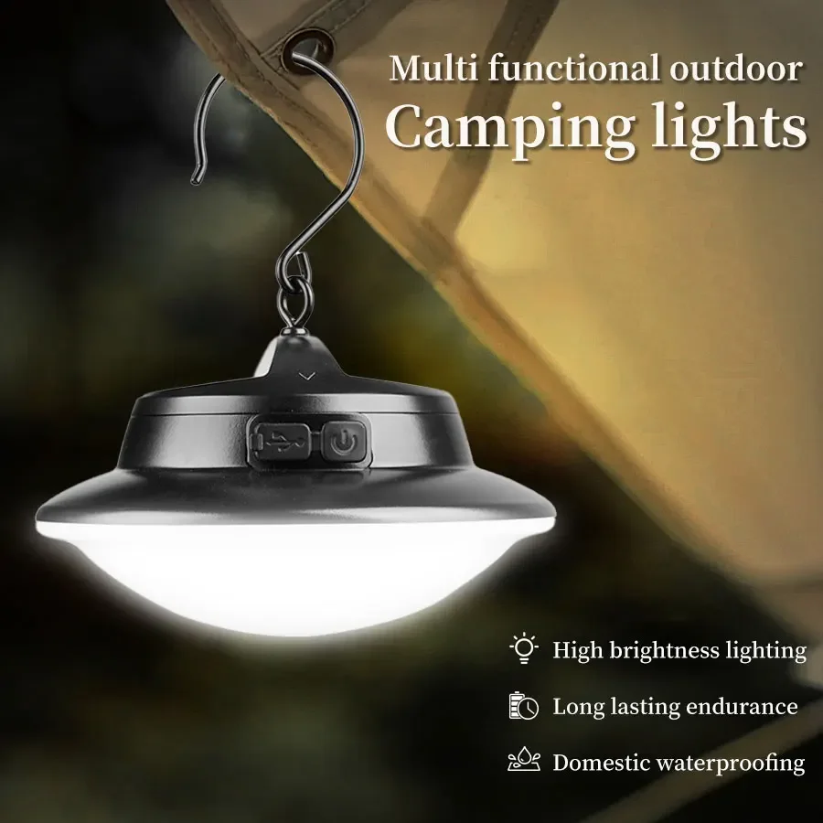 

LED Camping Light USB Rechargeable Portable Tent Lantern Outdoor Camping BBQ Tents Hanging Lantern Work Maintenance LED Lighting