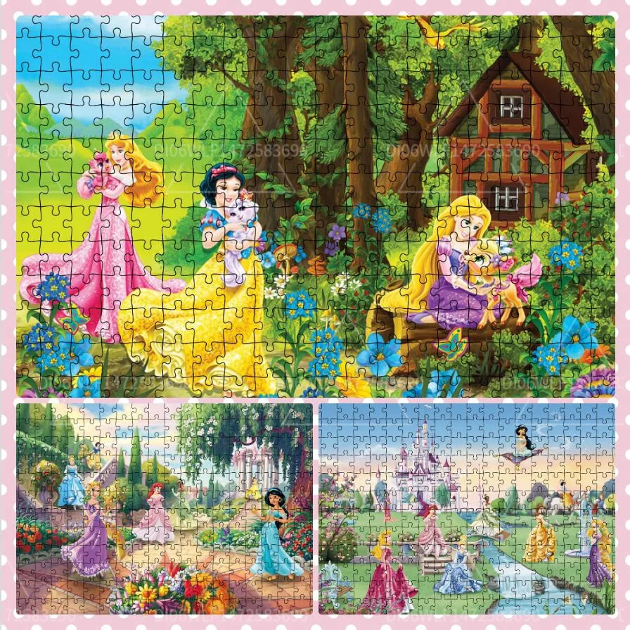 

Disney Princess Jigsaw Puzzle Toy Flying Carpet Movie Cartoon Educational Toy Gift Adult Toy Printed Clear Wooden High Quality