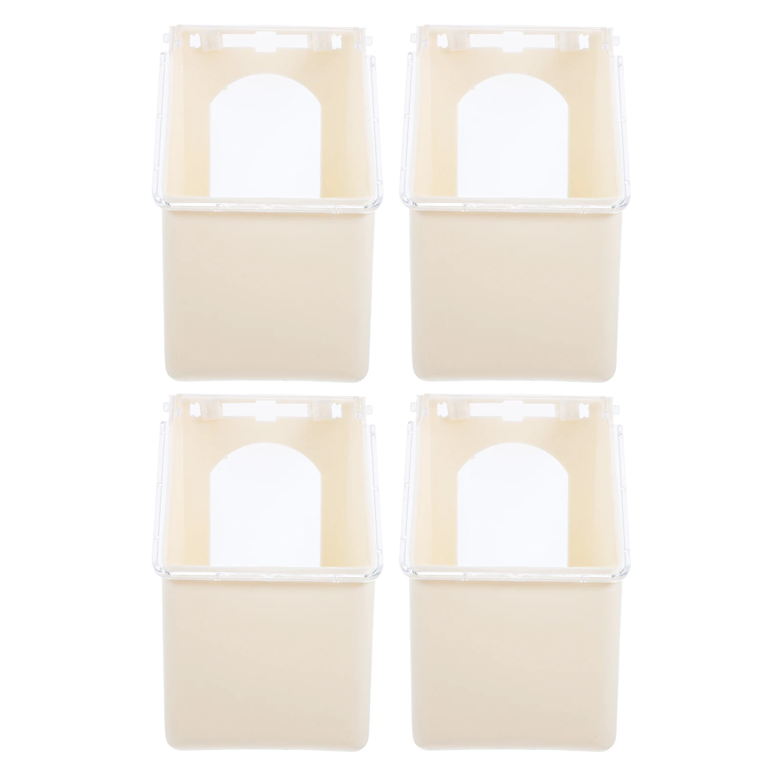 

4 Pcs Pigeon Feeder Single Hole Hanging Box Multifunctional Durable Easy Installation Adequate Capacity Cover Design Pigeon