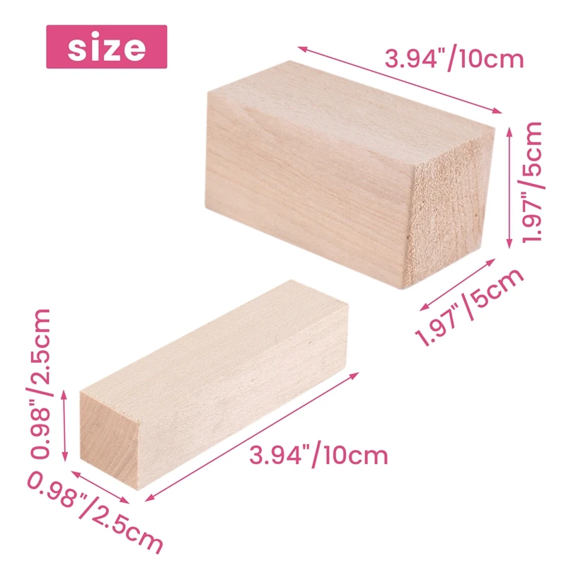 ●5 Pcs Carving Wood Blocks Whittling Wood Blocks Basswood Carving Blocks Unfinished Set for Carving Beginners