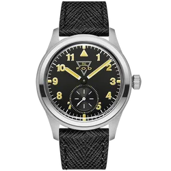 New Merkur Watch FOD Triangle Pilot Enamel Retro Luminous Dial Manual Mechanical Watch Mens Skin Diver Watch