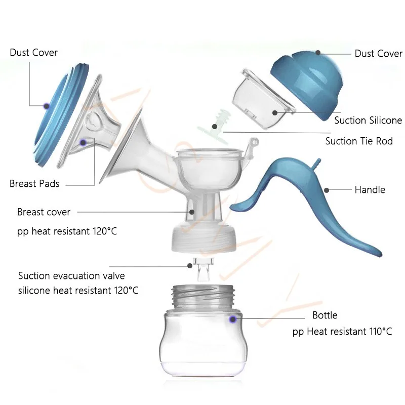 مضخة الثدي 150 مل PP دليل مستلزمات الأم والرضع آلة الحلب للمرأة الحامل مضخة الحليب الإنسان