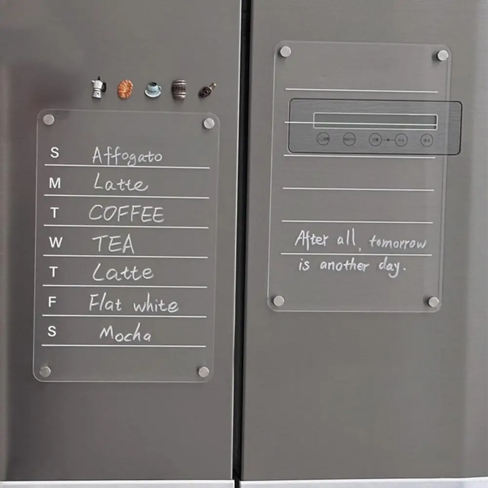 자석 냉장고 달력 냉장고 투명 아크릴 건조 지우기 보드, 가정용 정리함 화이트보드, 가족 플래너 보드