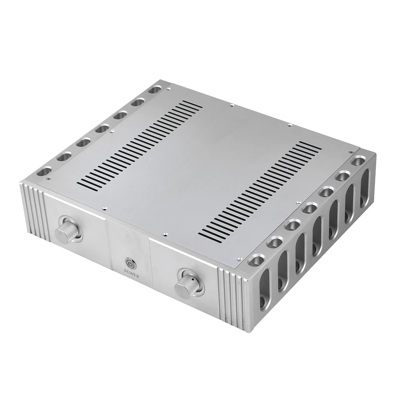 silver Full Aluminum Class A Amplifier Enclosure DIY HiFi Audio Amp Case luxurious Chassis with both sides heatsink  CJ-178