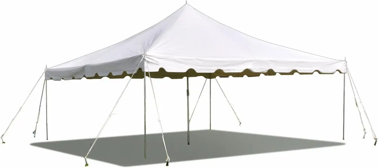 15'x15' Weekender Standard Canopy Pole Tent - Easy Up Canopy Tent with 50 Person Capacity - Outdoor Canopies，White