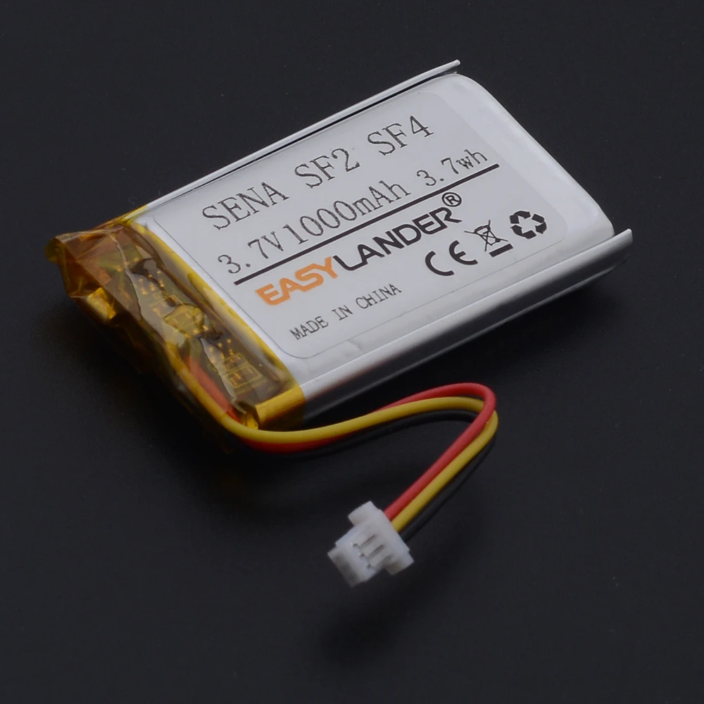 3.7 فولت 1000 مللي أمبير بطارية ل سينا SP52 SP52-C SF4 SF2 SF2-02 S7A-SP52 دراجة نارية سماعة رأس بخاصية البلوتوث خوذة الاتصال الداخلي XK 752439