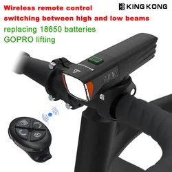 King Kong Bicycle Light Front Garmin Gopro Bike lamp Wireless remote control Replacing the battery Cycling Accessories Cut-Off f