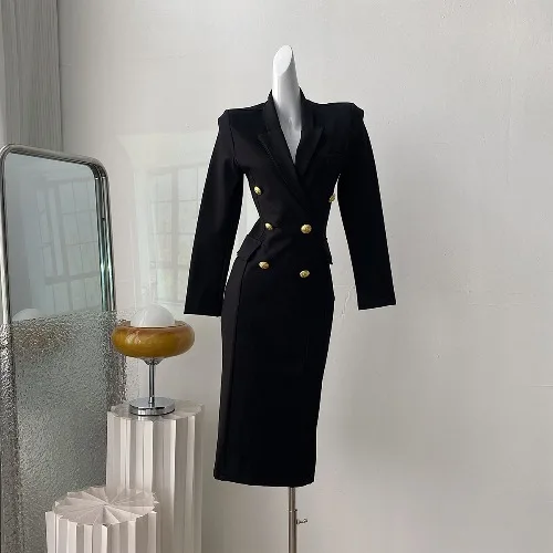 black double breasted blazer dress Steve Madden Tori Dress, 4 / Black main image 0