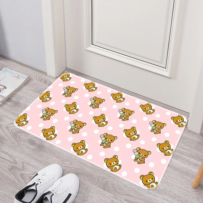 Absorbent Bathroom Rug Non-slip and Washable Kitchen Mat Rilakkuma Anti Long Corridor Carpet Floor Mats Balcony Decorations Room