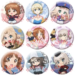 Anime GIRLS und PANZER Cosplay Reizei Mako Akiyama Yukari Nishizumi Miho Isuzu Hana Cartoon Badge Brooch Pins Accessories Gifts