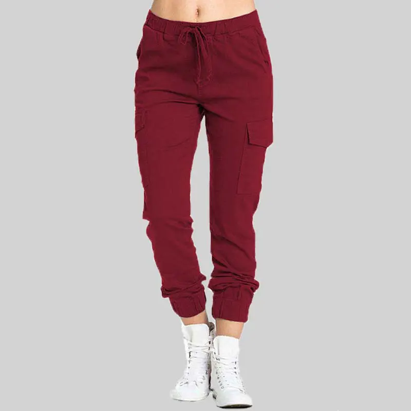 Large Size Solid Color Cargo Pants Women Casual Jogger Pants Women Sweatpants Ladies Trousers Oversize Joggers Pants Women S-4XL