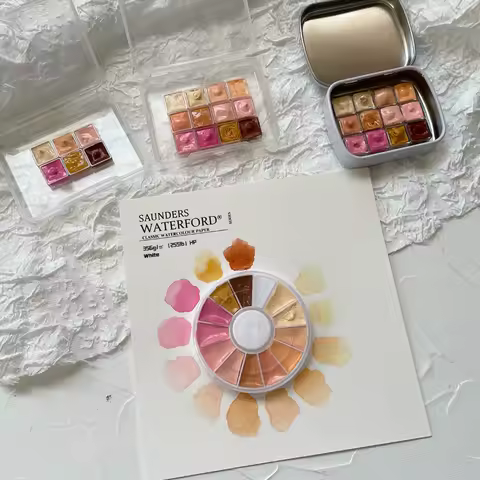 6/12 Color Box Skin Tone Collection Solid Watercolor Paints Portable Packaging DIY Watercolor Nail Art Paints for Hand Painting