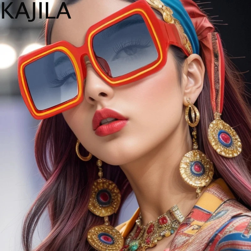 Oversized Square Sunglasses Women Big 2026 Luxury Brand Vintage Shades Shield Eyewear UV400 Protection Sun Glasses for Ladies