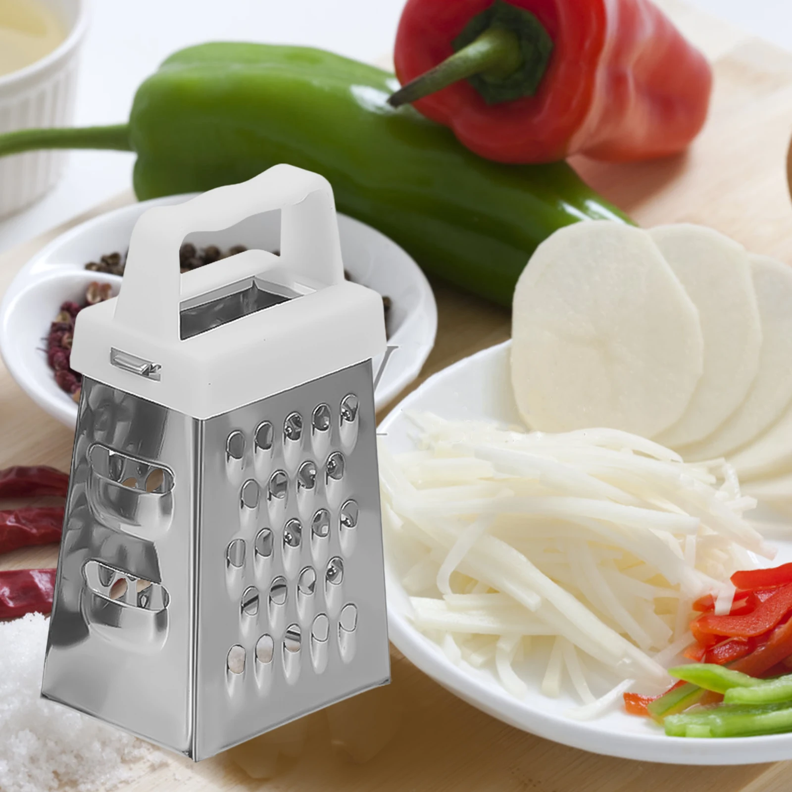 

3pcs Stainless Steel Small Box Grater Kitchen Slicer For Cheese Ginger Vegetable Multi-Function Vegetable Cutter Food Grater