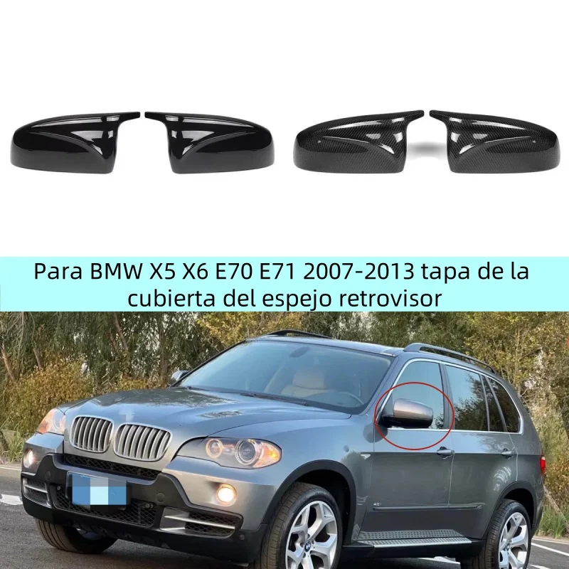 

Para BMW X5 X6 E70 E71 2007-2013 tapa de la cubierta del espejo retrovisor estilo cuerno carcasa del espejo lateral embellecedor