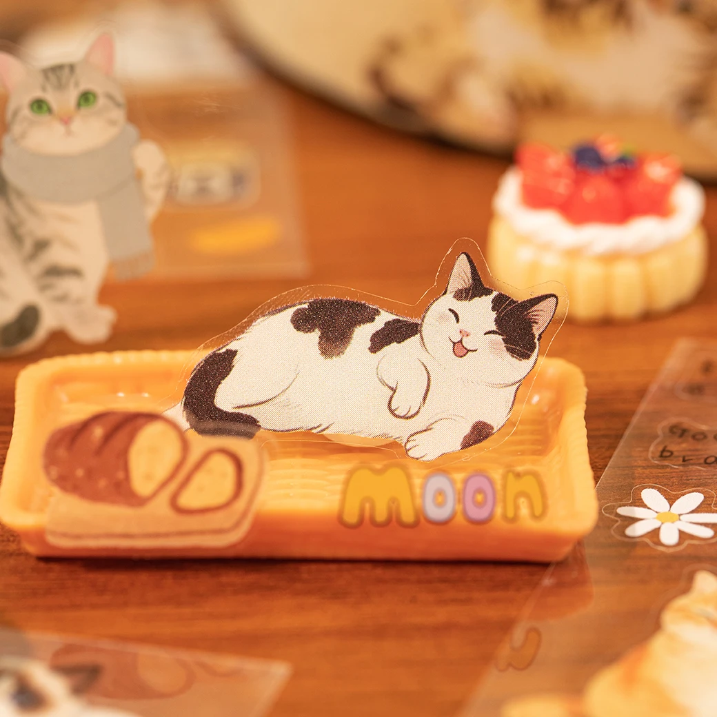 20 arkuszy/worek Urocze naklejki PET z motywem kotów, idealne do rękodzieła, scrapbookingu, dekoracji etui na telefon, notatników i innych.