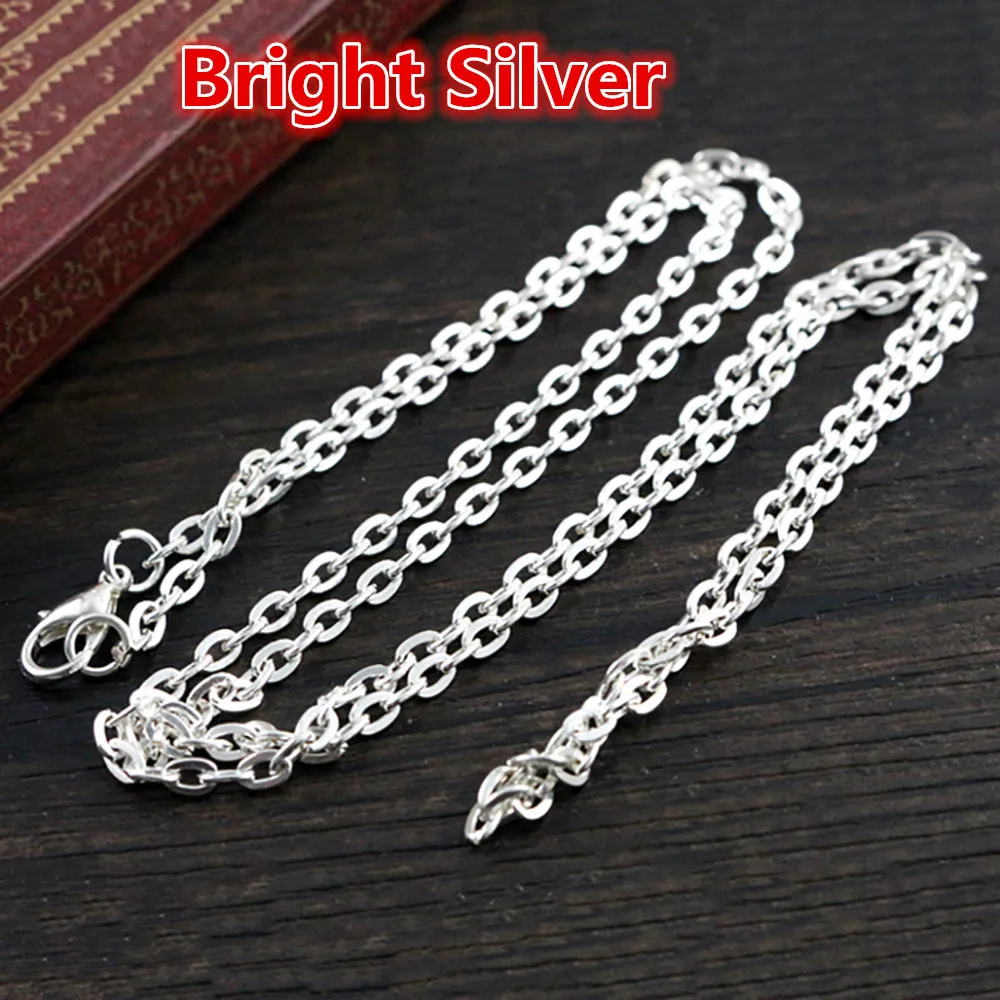 5pcs/lot 4*3mm Diameter 50 cm 70cm Length 8 Colors Plated  Handmade Flattened Chain Necklace Connector For Charms Base and Tray