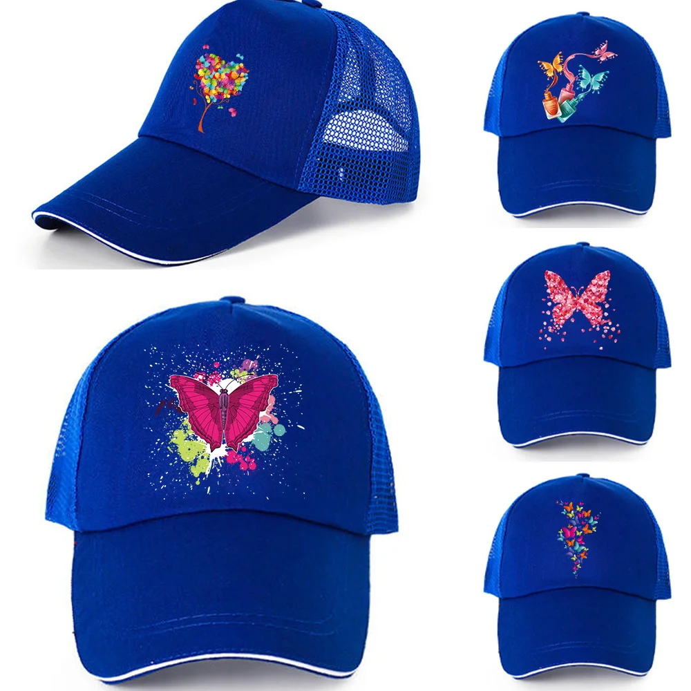 

Fashion Butterfly Pattern Baseball Caps Men Women Quick Dry Snapback Hats Summer Hip Hop Breathable Mesh Sun Hats Unisex Cap