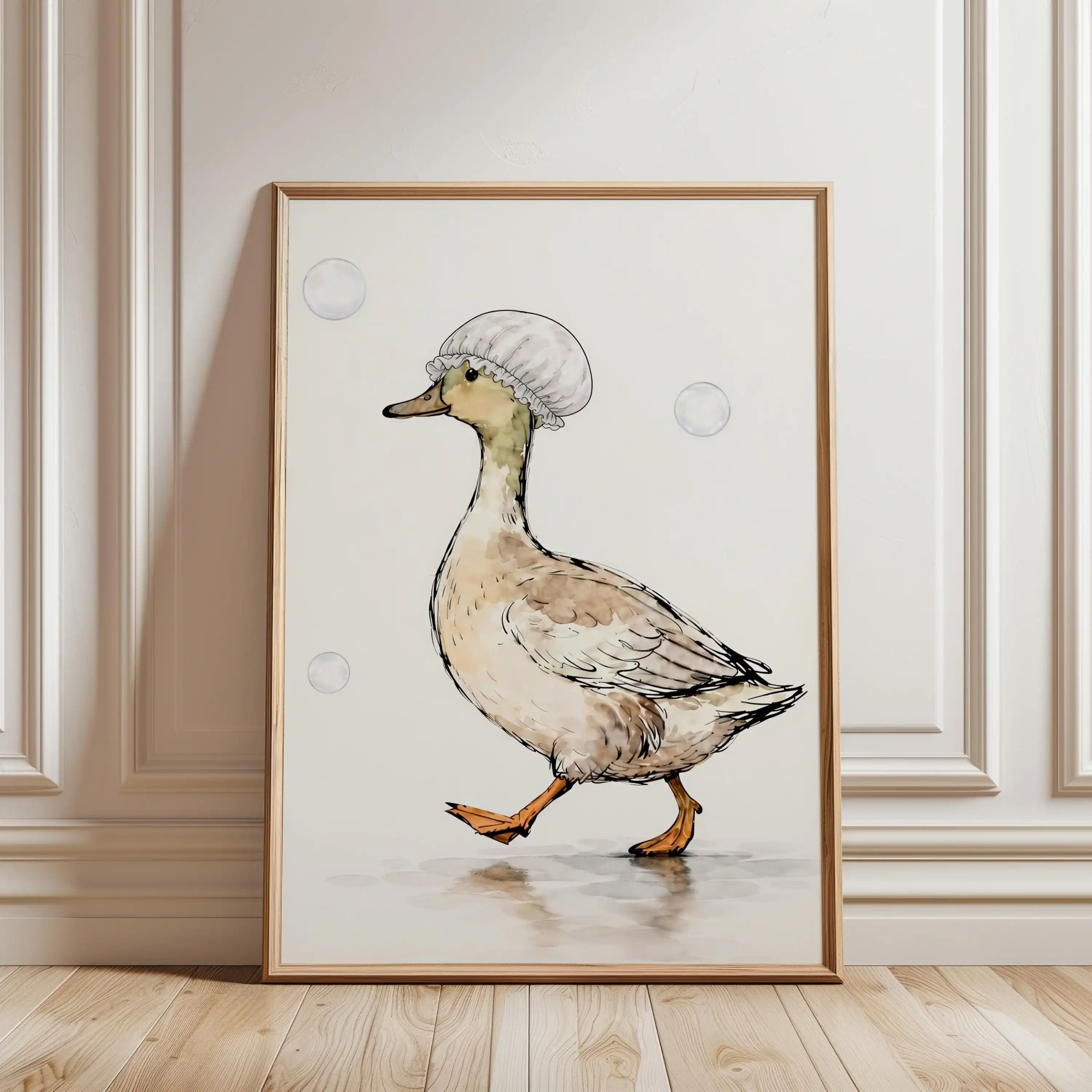 3pcs frameless Canvas Painting 3pcs/Set Duck Bathroom Canavs Wall Art Posters - Unframed Farm Animal Bath Decor Poster Cottageco