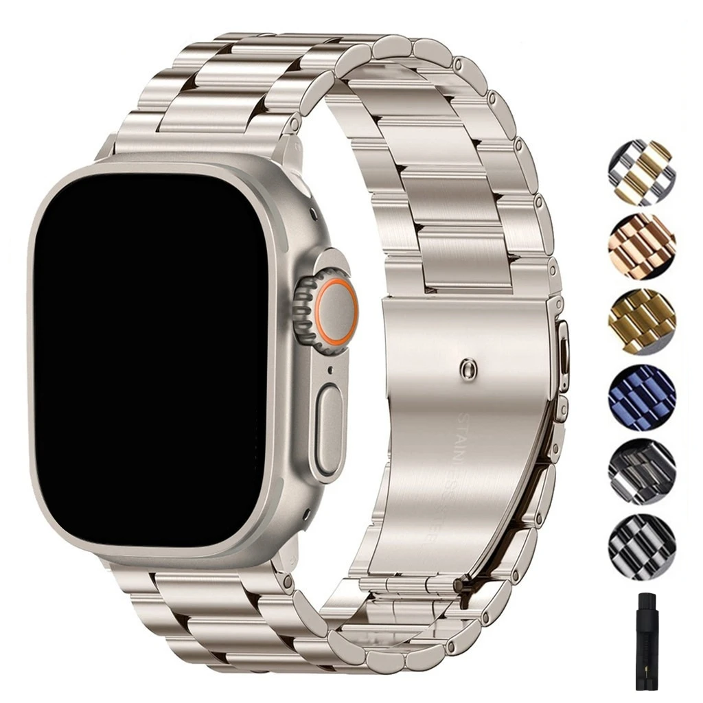 Metal Strap for Apple Watch Ultra 49mm 10 9 8 7 45 46mm Stainless Steel Band Smart For Iwatch 6 5 4