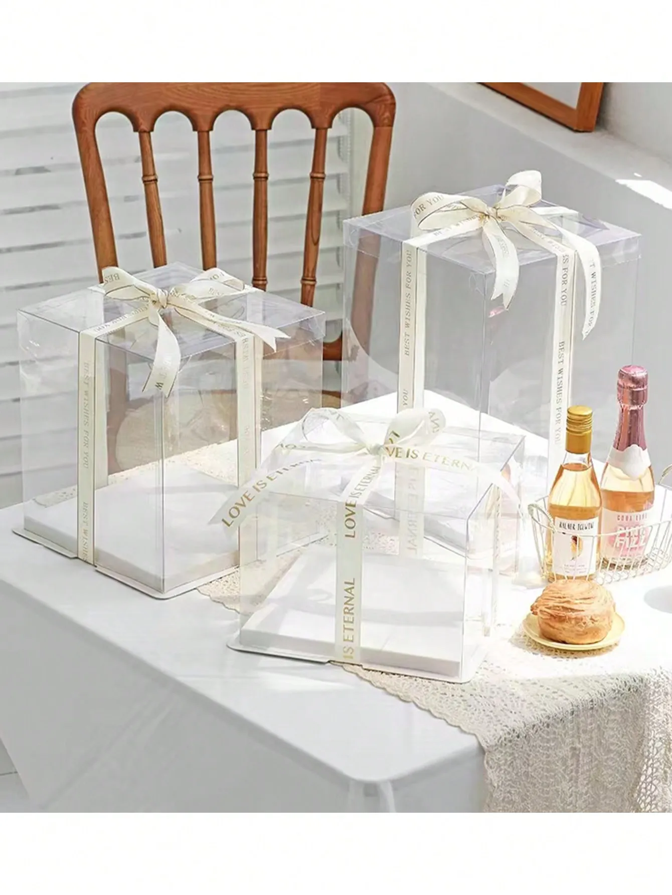 1 صندوق كعكة عيد الميلاد صندوق تغليف الخبز صندوق كيك/بدون شريط (يرجى إزالة الفيلم الواقي قبل الاستخدام)