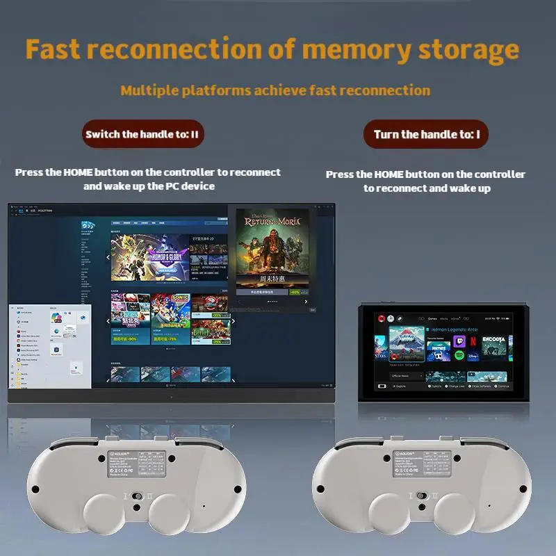 وحدة تحكم AOLION Mini Retro Ananke/Turbofunctie Vergisselbare عصا تحكم متعددة المنصات على شكل حرف D وحدة تحكم يدوية مخصصة للعبة