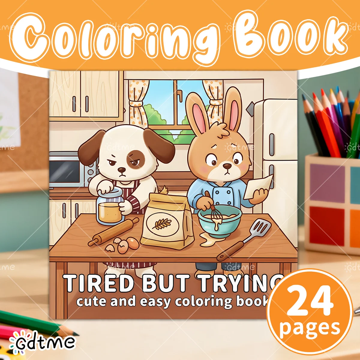 TIRED BUT TRYING Bold-easy Patterns Coloring Book for Adults Cute Drawing Book Perfect Gift for Party and Birthday image 2