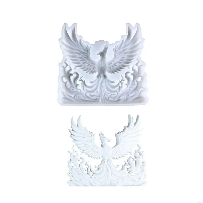 

D0UF Silicone Mold Crafting Moulds Phoenixes Heat Resistant Silicone Texture for Oven and Microwave Use