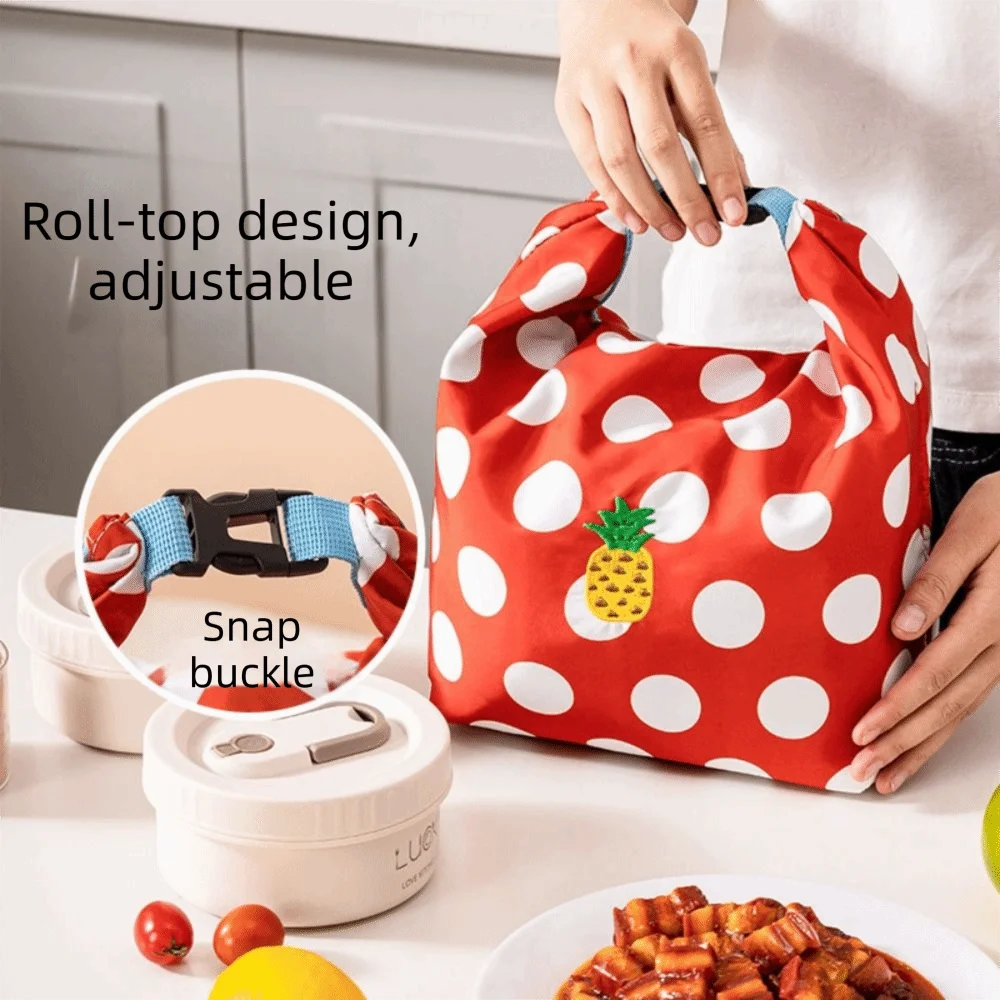 Portable Lunch Box Bag Large Capacity Foldable Lunch Pack Thickened Waterproof Food Thermal Handbag Women