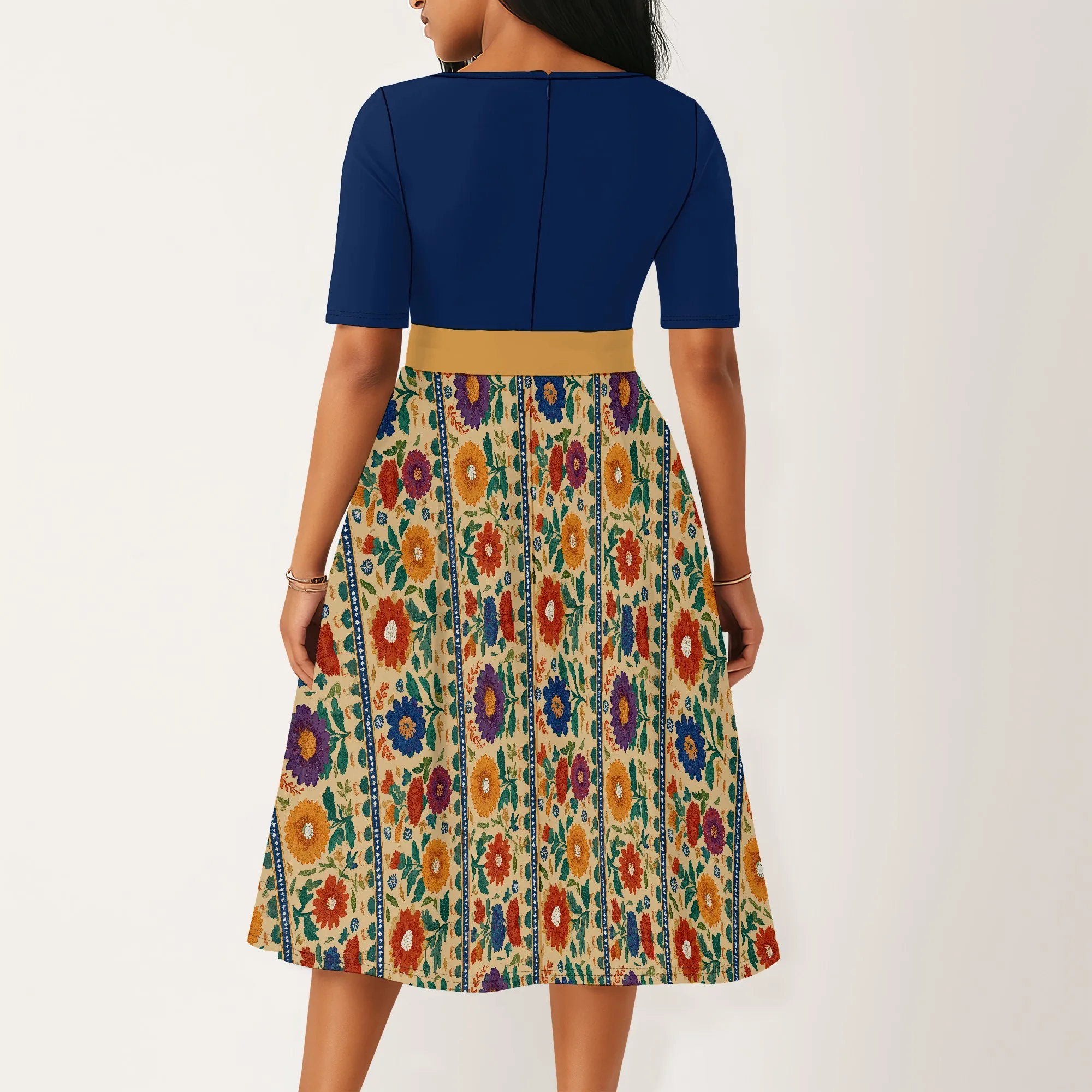 Robes de cocktail pour femmes, robe d'église formelle à manches 3/4 pour invités de mariage vintage, été 2025