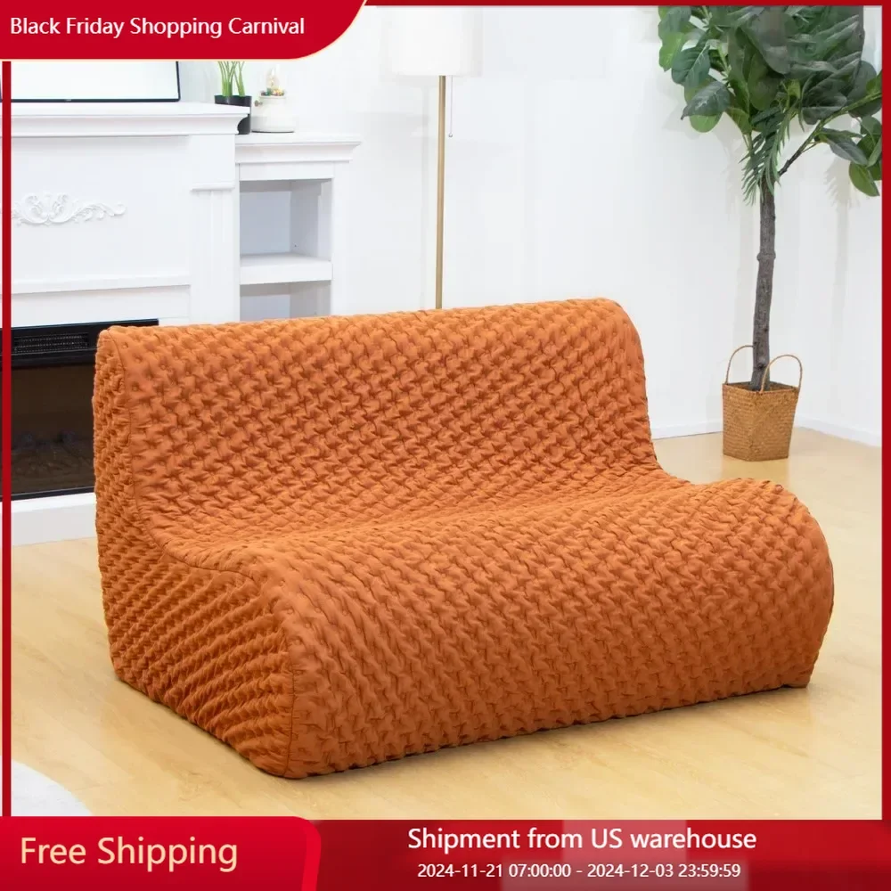 Foam Sofa, Armless Floor Sofa, One Piece High Density Foam, Removable and Machine Washable Cover Bean Bag Sofas