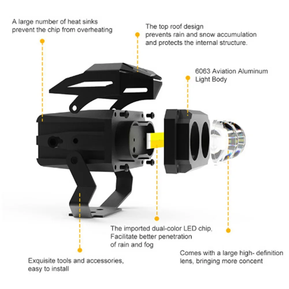 

Super Bright LED Headlight and Spotlight for Car Motorcycle with 30W 12000LM LED Chips