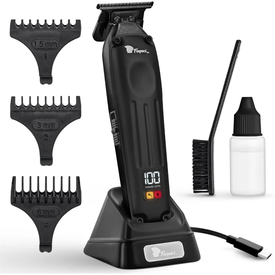 

Professional Zero Gapped Trimmer for Men 5X Longer Sharpness Cordless Beard Trimmer with Brushless Motor T Liners Professional