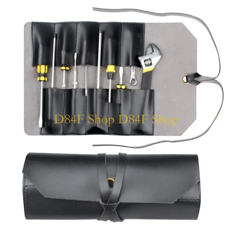 D84F PU Tool Wrench Roll Portable Carry Workshop Storage Woodworking