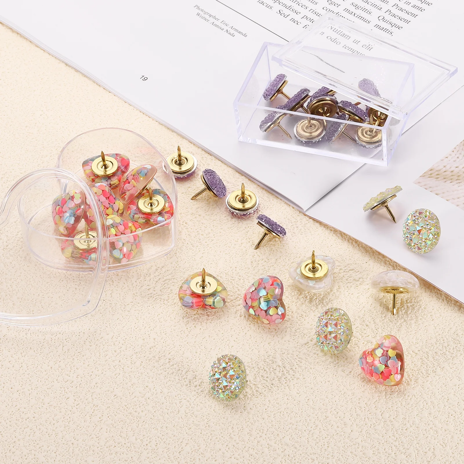 10-20 pièces punaises en strass diamant brillant punaises décoratives punaises de rembourrage pour panneau de liège tableau d'affichage tentures murales