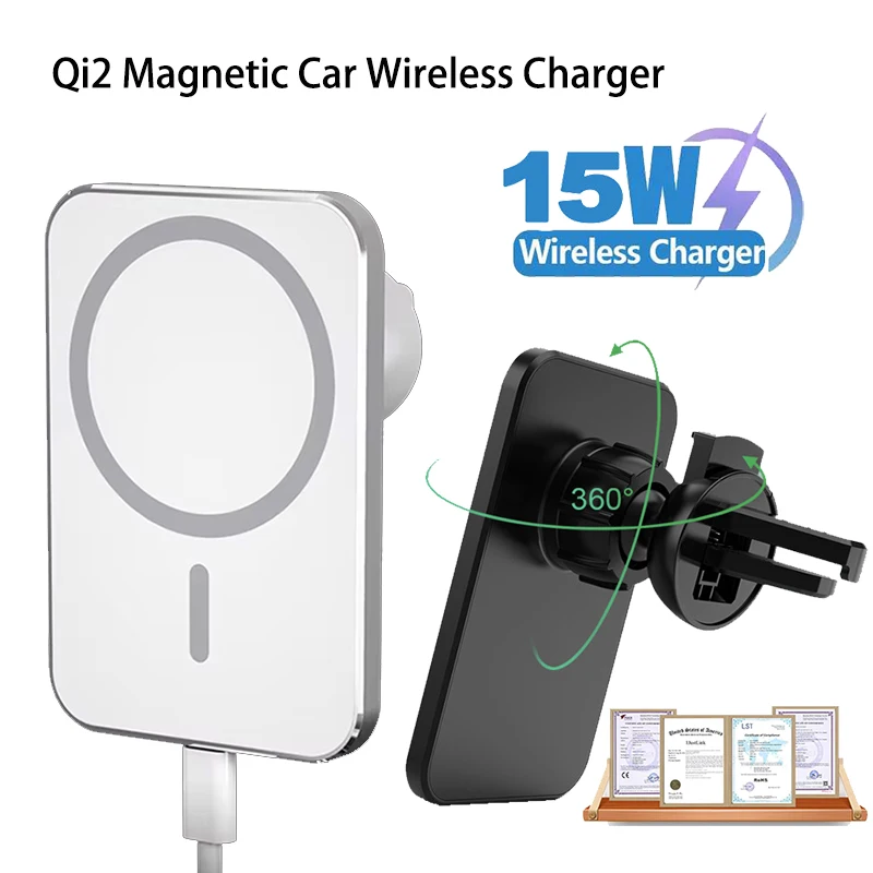 30W Magnetic Car Wireless Charger For Magsafe iPhone 16 15 14 13 12 Pro Max Air Vent Stand Fast Car Charging Car Phone Holder