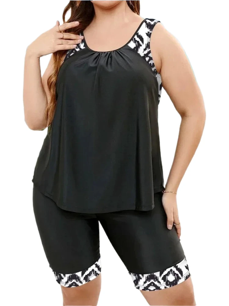 

Сексуальные купальники танкини для женщин с пятыми брюками, купальный костюм, бикини Mujer, пляжная одежда, купальники больших размеров 4XL 2026