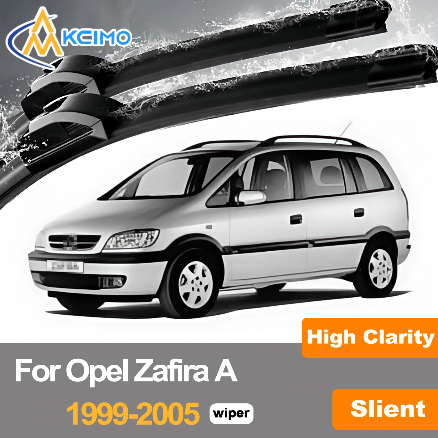 

2X Front Windshield Wiper Blades Set For Opel Zafira A/T98 1999-2005 Vauxhall Zafira Exact Fit Premium Rubber Replacement Flat