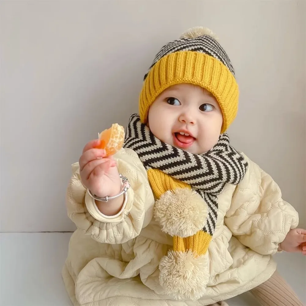 Nuevo Conjunto de gorro y bufanda engrosada, Jersey de punto cálido para invierno, gorro