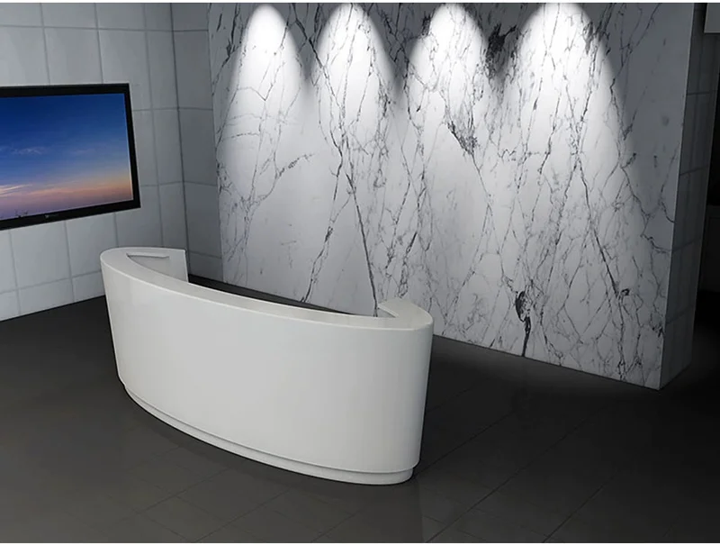 Comptoir de réception d'hôtel de salon de conception moderne comptoir de service rond réception de réception de bureau