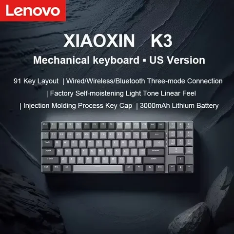 레노버 샤오신 K3 기계식 키보드, 3모드 연결, 선형적인 느낌, 풀키 안티고스팅