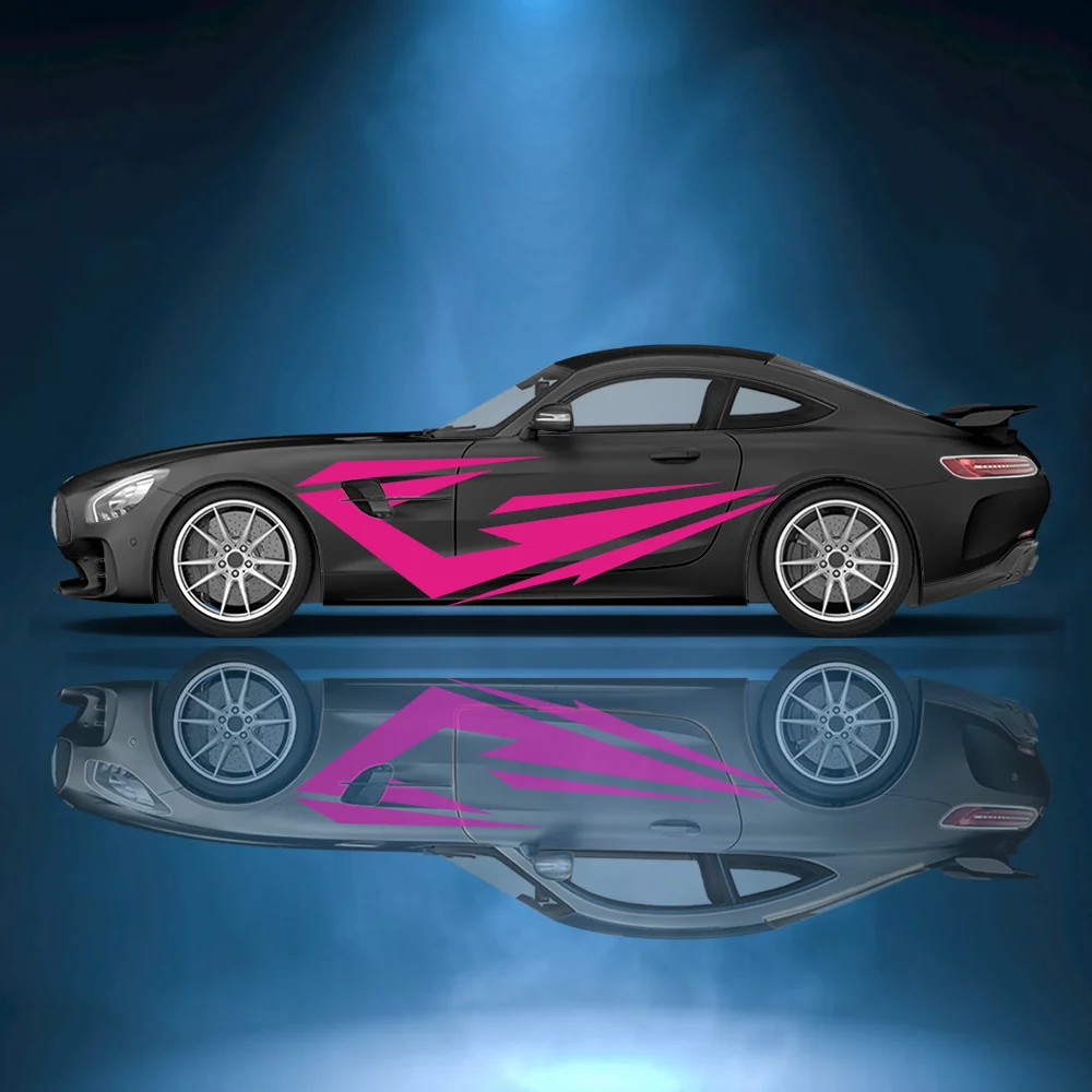 

Colorful Racing Lines Pattern Car Side Sticker Vinyl Self-adhesive Paper Motorsport Paint Decal Suitable for Car Truck Suv Decor