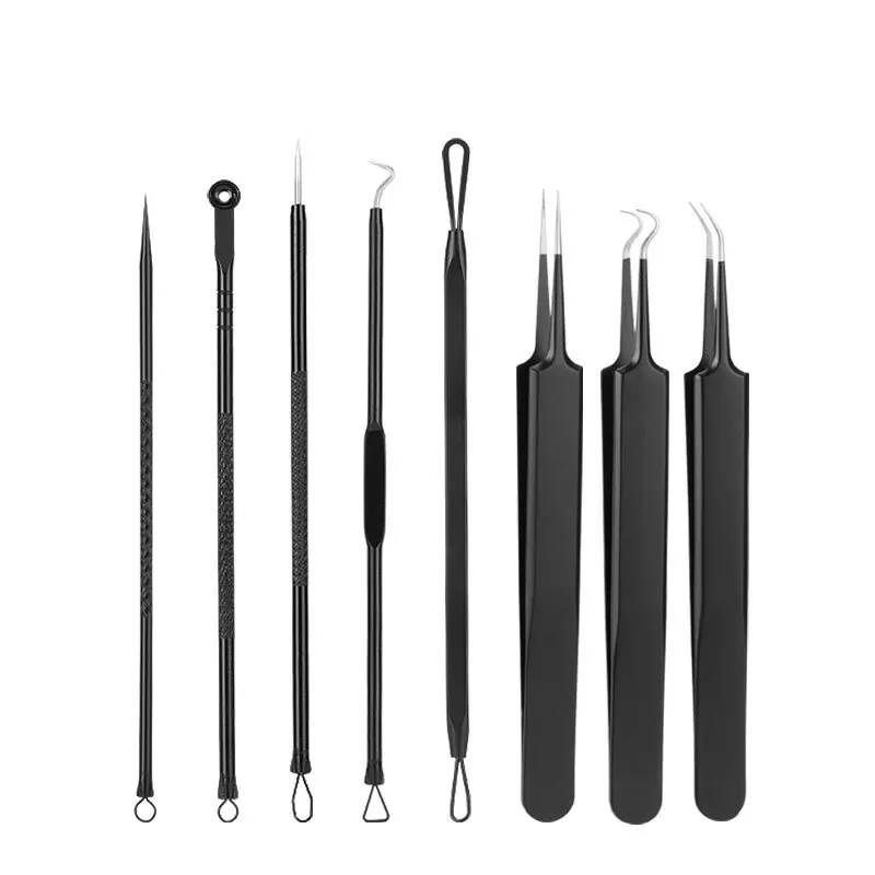 Schwarz Akne Nadel Akne Gerät Doppelköpfige Edelstahl Schönheit Nadel Akne Clip Akne Nadel Zelle Clip Mitesser Entfernung