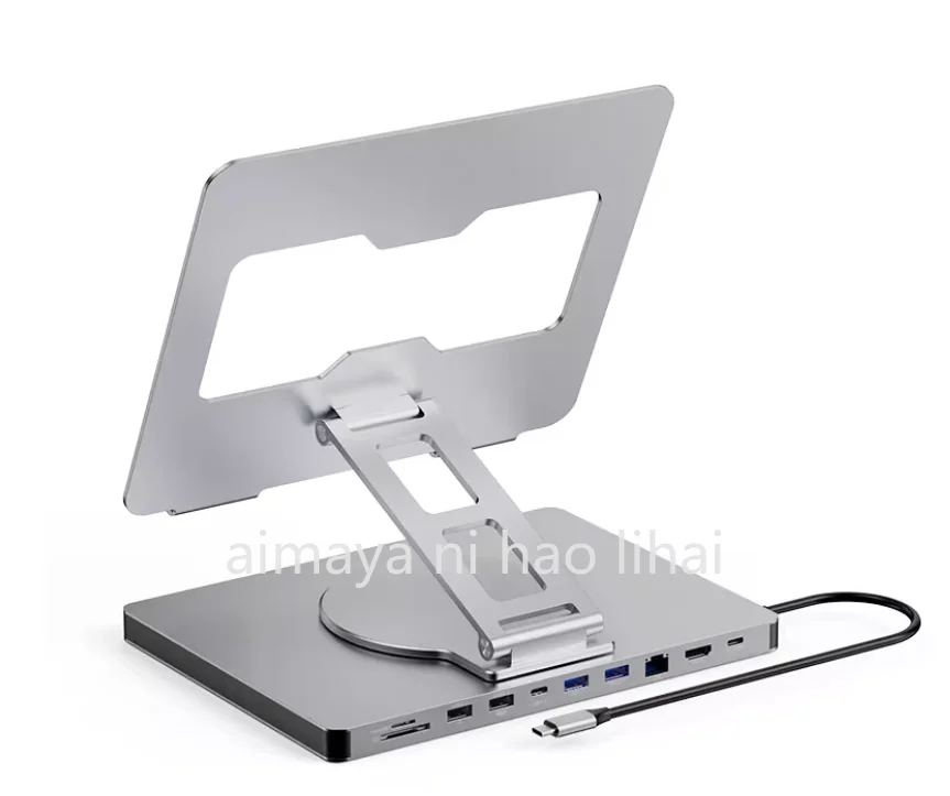 

Алюминиевый адаптер USB-C 10-в-1 с кронштейном, многопортовый USB 3.0 Type-C хаб, 4K 60 Гц, поддержка HD TV, Gigabit LAN, 100 Вт PD