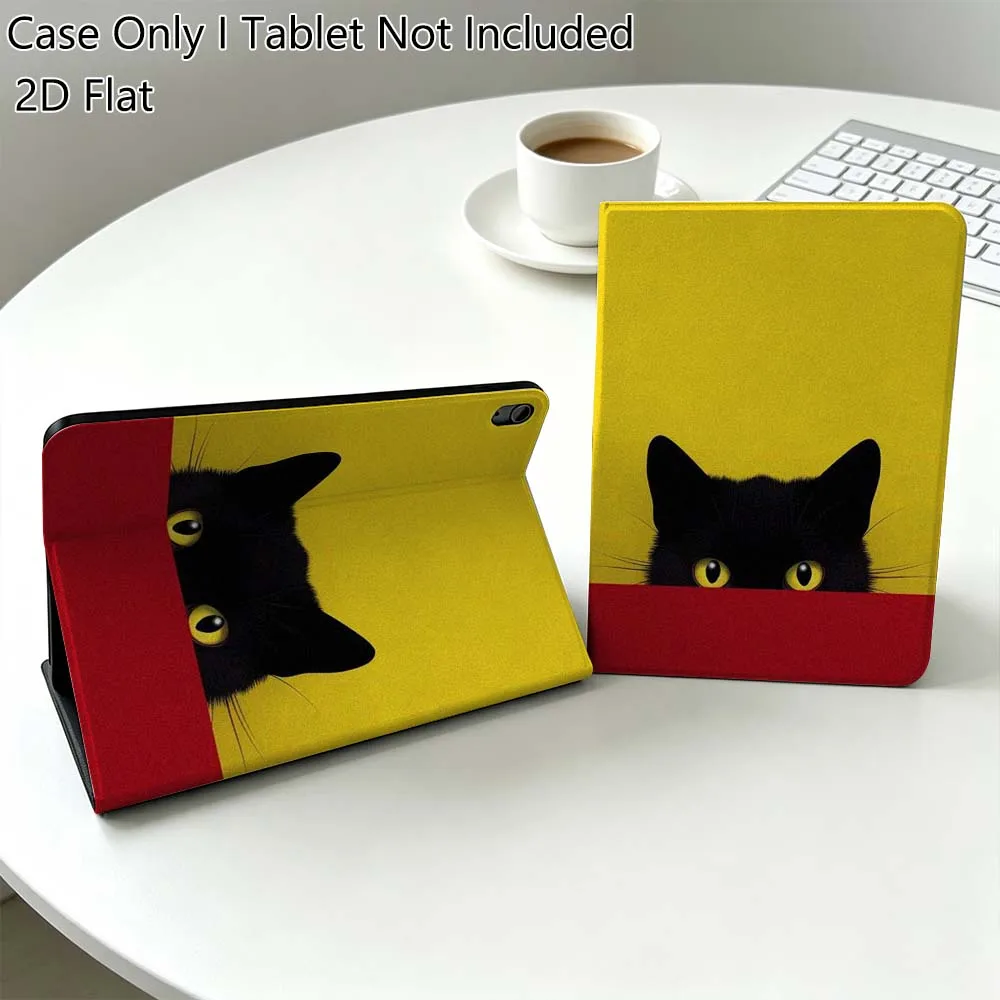 

Cat Cartoon Cute Art Popular Gift For iPad Pro Air Mini 2 3 4 5 6 7 6th 7th 10th 11th 10.2 9.7 10.5 11 Foldable Tablet Case