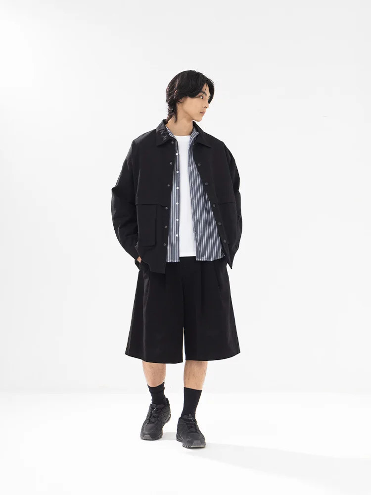 

Мужские повседневные хлопковые брюки QUEENOP2025 осень-зима с плиссированным дизайном, прямые штанины, удобные, дышащие, влагоотводящие