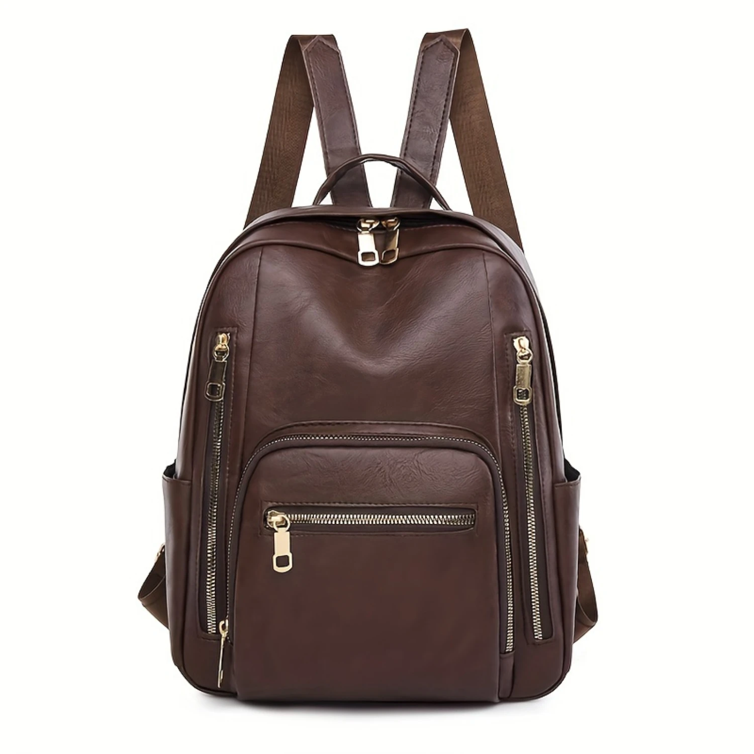 

Retro PU Leather Daypack for Outdoor Travel and School