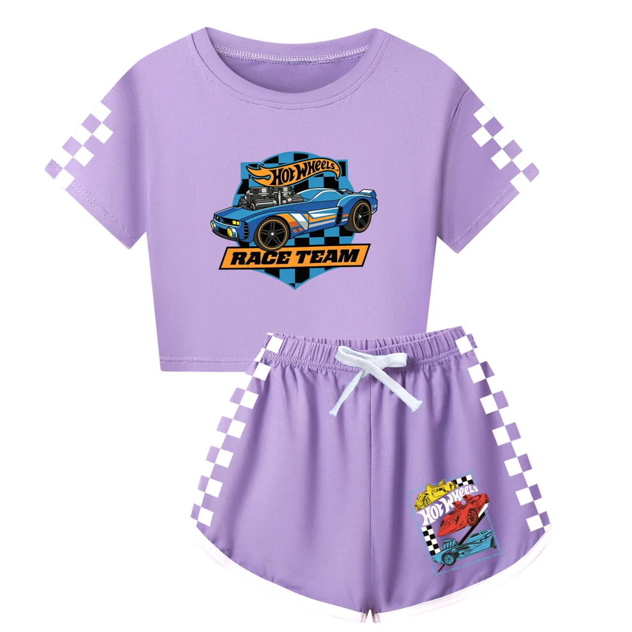 Summer Hot Wheels Clothes Sets Kids Cartoon Cars T-shirts Shorts Two-piece Set Baby Boys Tracksuit Girls Outfits Pajamas Suit