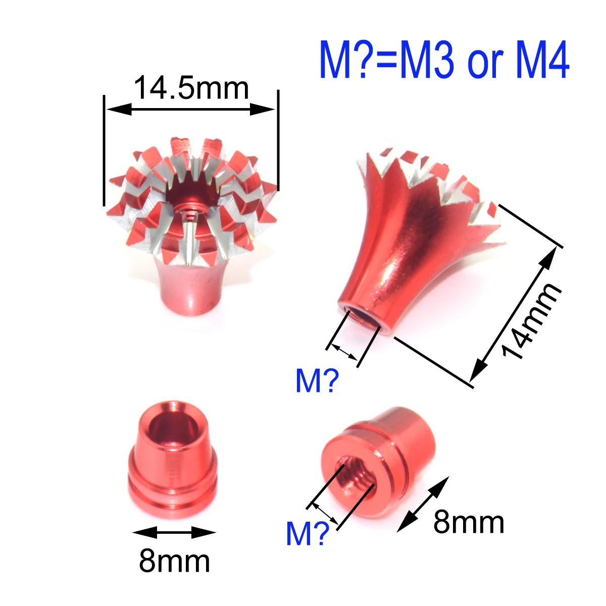 Alloy M3 M4 3D Transmitter Stick Ends dla Frsky X9D X7 FlySky I6S I6 I6X Transmitter Jumper T16 RadioMaster TX16S Transmitters