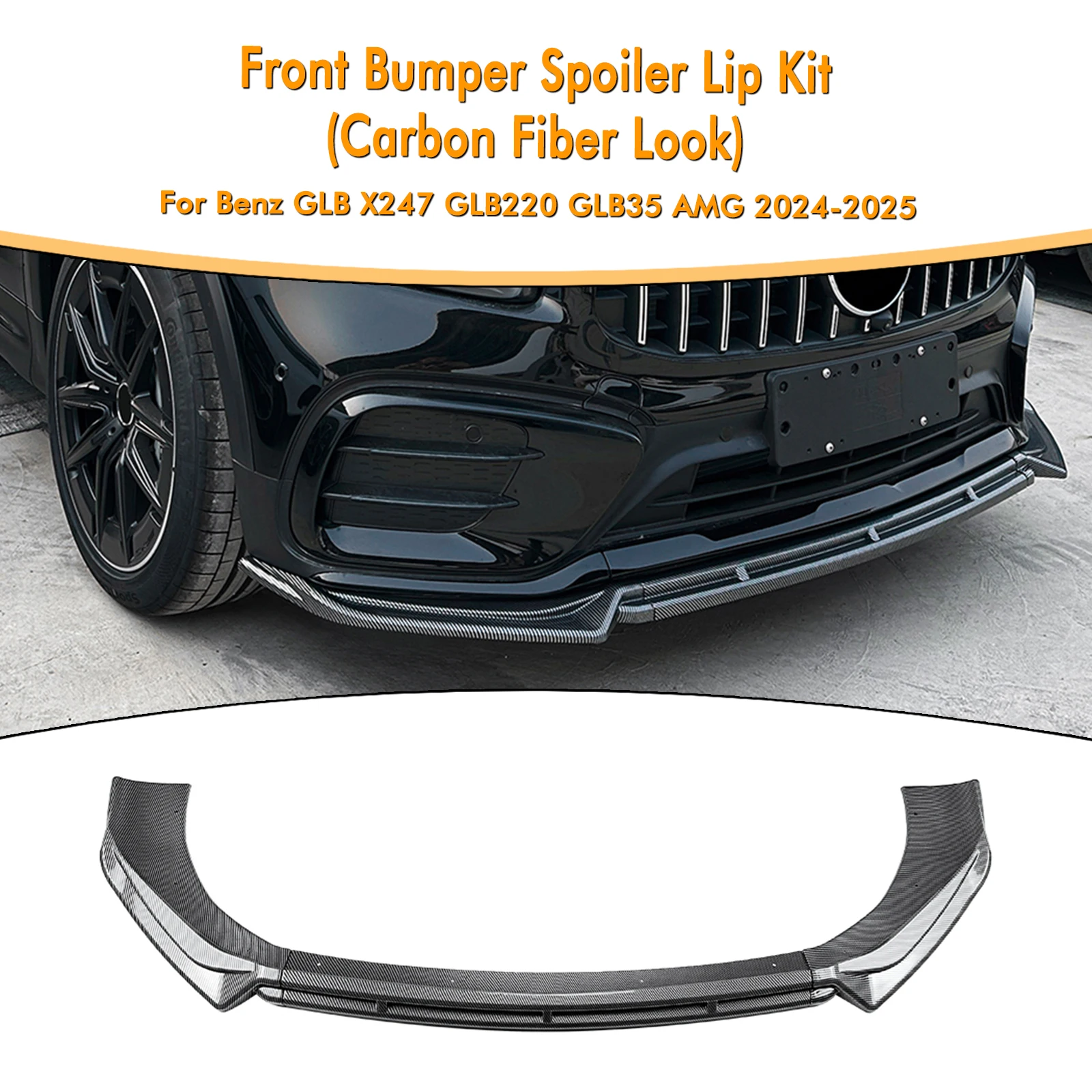

Car Front Bumper Spoiler Lip Lower Flare Splitter For Mercedes Benz GLB Class X247 GLB220 GLB35 AMG 2024